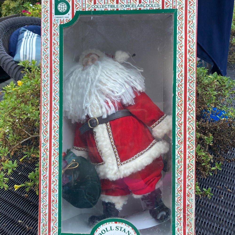 Vintage Brinn's 1990 collectible Santa doll
